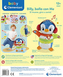 Clementoni 17676 billy, dance with me-interactive talking stuffy, songs and nursery rhymes-9 months kids, music game in italian version, multi-colored