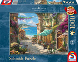 Schmidt Spiele 59624 Thomas Kinkade, Café on The Italian Riviera, 1000 Piece Jigsaw Puzzle, Colourful