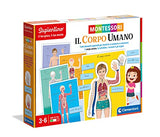 Clementoni 16373 sapientino montessori game 3 years, educational play human body, anatomy and language development-made in italy, multi-colored