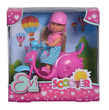SIMBA - Simba 105733345 evi love scooter, toy doll on her scooter with helmet, 12 cm, from 3 years