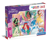 Clementoni 24232 disney princess supercolor princess-24 maxi pieces-made in italy, 3 years old children’s, cartoon puzzles, multicolour, medium