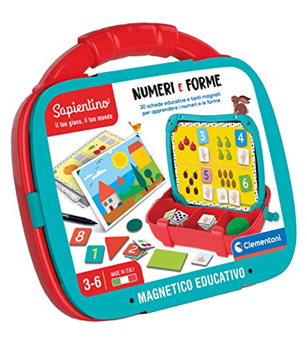 Clementoni 16715 sapentine houses shapes-educational learn numbers, magnetic board, children’s game 3-6 years, made in italy, multi-colored, medium