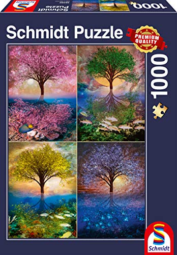Schmidt Spiele 58392 Magic Tree by The Lake 1000 Piece Jigsaw Puzzle, Colourful