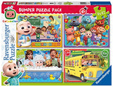 Ravensburger 05221 9 cocomelon, puzzle 4 x 42 bumper pack, recommended age 4+, multi-coloured