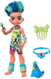 Mattel Cave Club Slate Doll (10-inch, Blue Hair) Poseable Prehistoric Fashion Doll with Dinosaur Pet and Accessories - Mod: GNL87