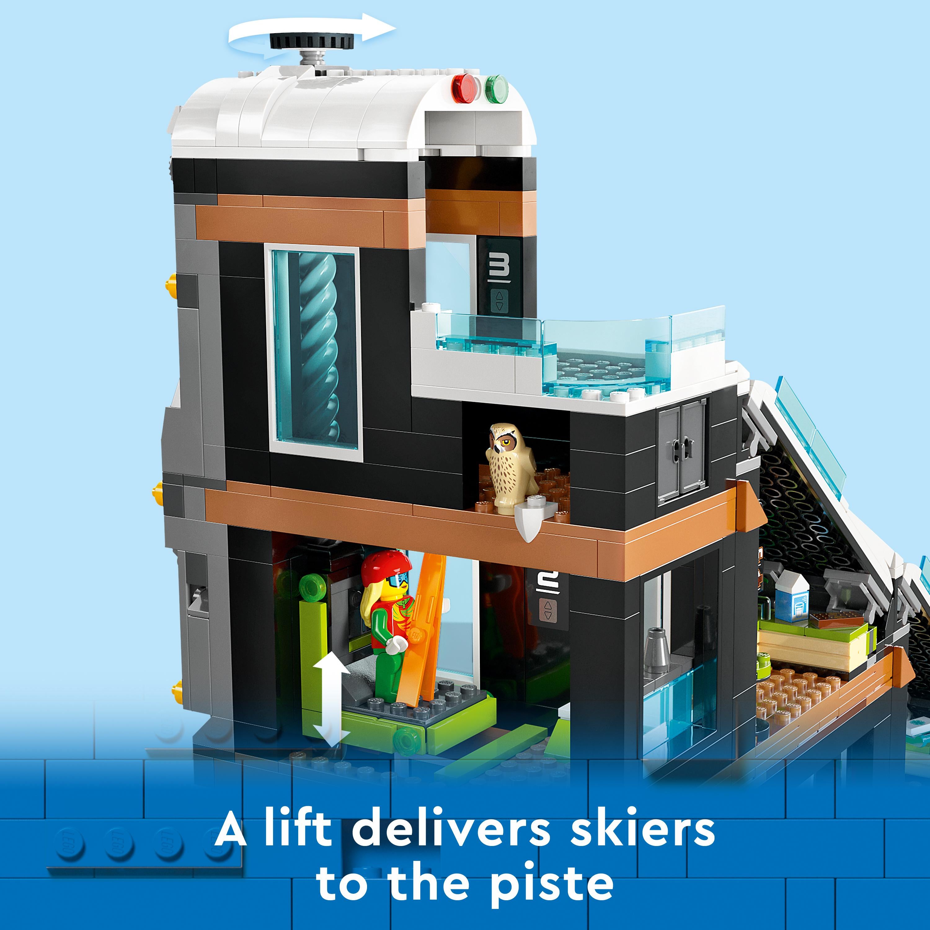 LEGO 60366 City Ski and Climbing Centre Set, 3-Level Modular Building with Slope, Winter Sports Shop, Café, Ski Lift and 8 Minifigures, Gift Toys for Kids, Boys, Girls 7+ Years Old