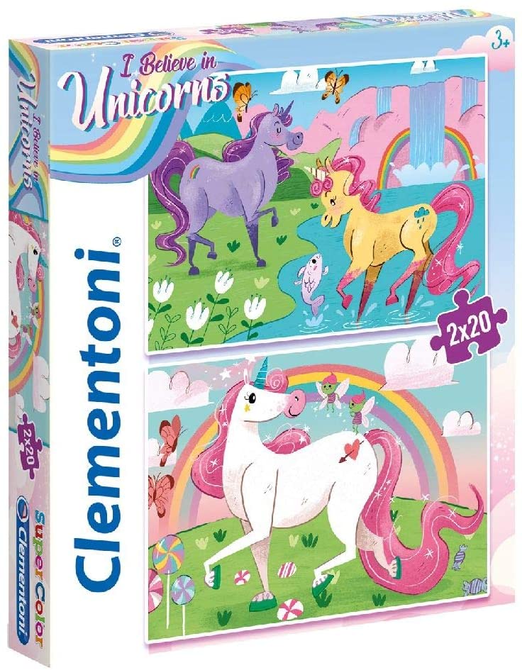 CLEMENTONI | I Believe in Unicons - 2x20 pcs - Supercolor Puzzle - Mod: CLM24754