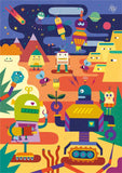 CLEMENTONI - Puzzle - Happy Color Double Face - Robots - 60 Pieces