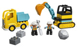 LEGO 10931 DUPLO Town Truck & Tracked Excavator Construction Vehicle Toy Set for Toddlers 2 Years Old