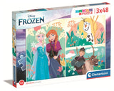 CLEMENTONI - Puzzle - Frozen - 3x48 Pieces - Age: 4