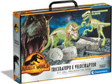 Clementoni - Jurassic World 3 Dominion - Triceratops and Velociraptor