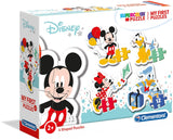 CLEMENTONI - My First Puzzles - 4 Shaped Puzzles - Disney Characters - Super Color
