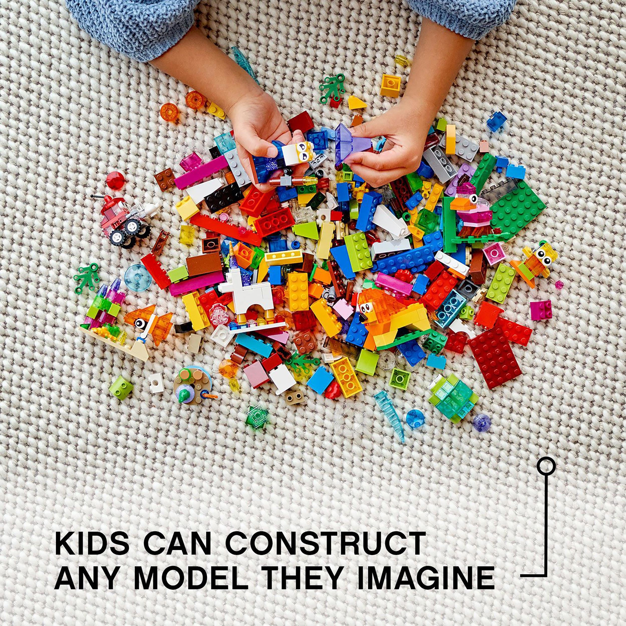 LEGO 11013 Classic Creative Transparent Bricks Building Set with Animals for Kids 4