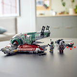 LEGO 75312 Star Wars Boba Fett’s Starship Building Toy for Kids Age 9 , Mandalorian Model Set with 2 Minifigures