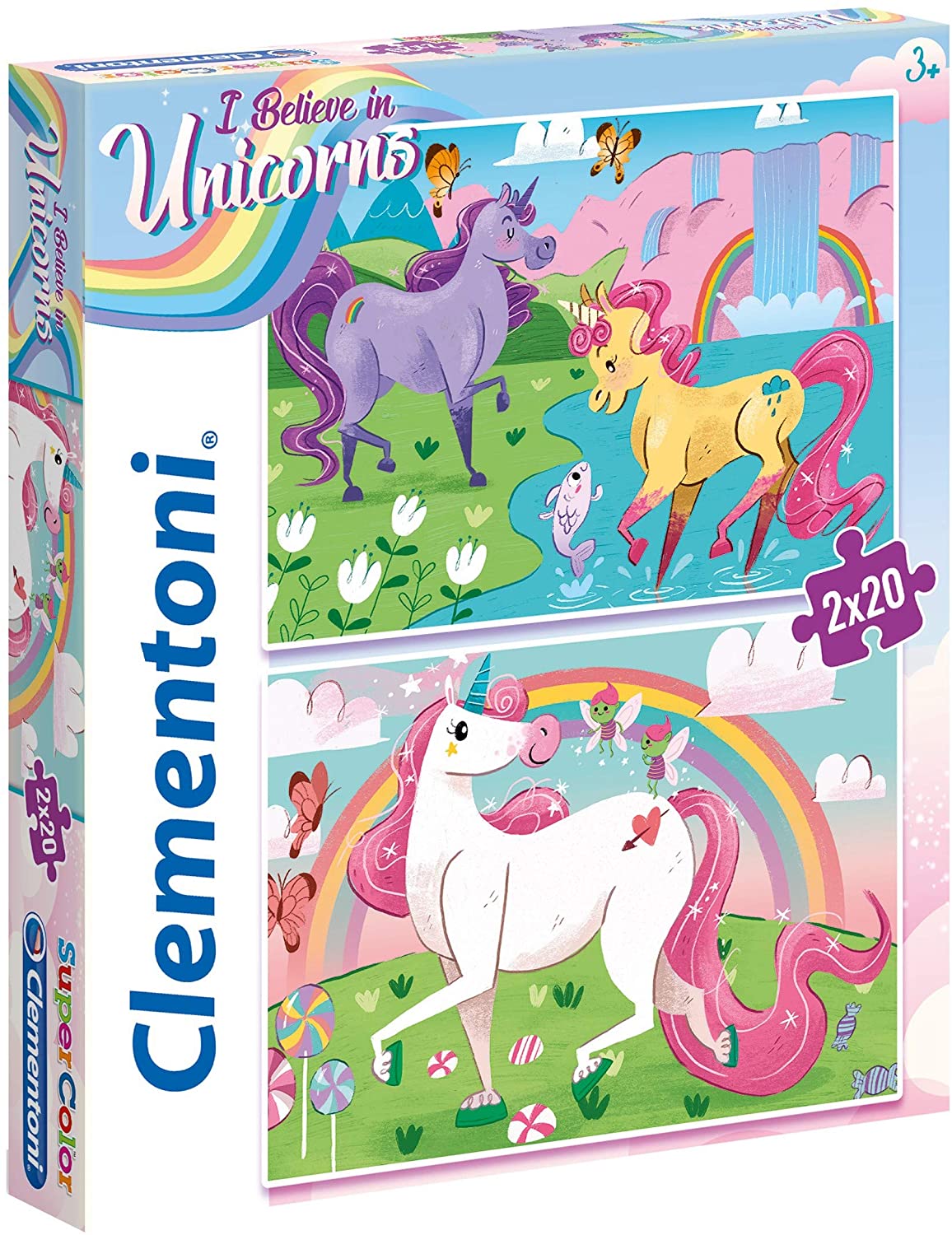 CLEMENTONI | I Believe in Unicons - 2x20 pcs - Supercolor Puzzle - Mod: CLM24754