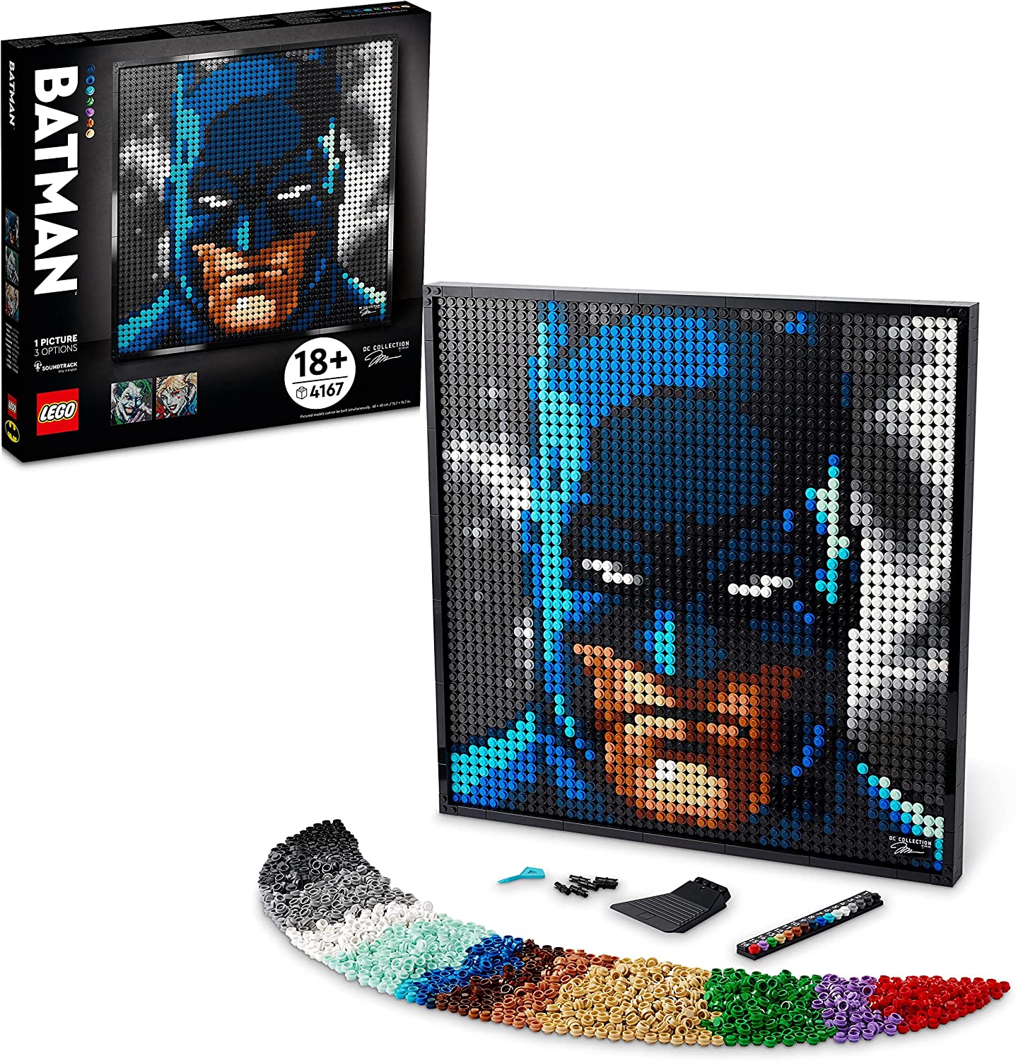 LEGO 31205 Art Jim Lee Batman Collection Canvas Wall Decor with The Joker or Harley Quinn, DIY Poster, Big Set for Adults, Crafts Gift Idea