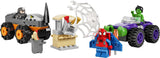 LEGO 10782 Marvel Hulk vs. Rhino Monster Truck Showdown, Toy for Kids Age 4 with Spider-Man Minifigure, Spidey And His Amazing Friends Series