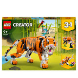 LEGO 31129 Creator 3 in 1 Majestic Tiger to Panda or Koi Fish Set, Animal Figures Building Toy for Kids 9 Years Old