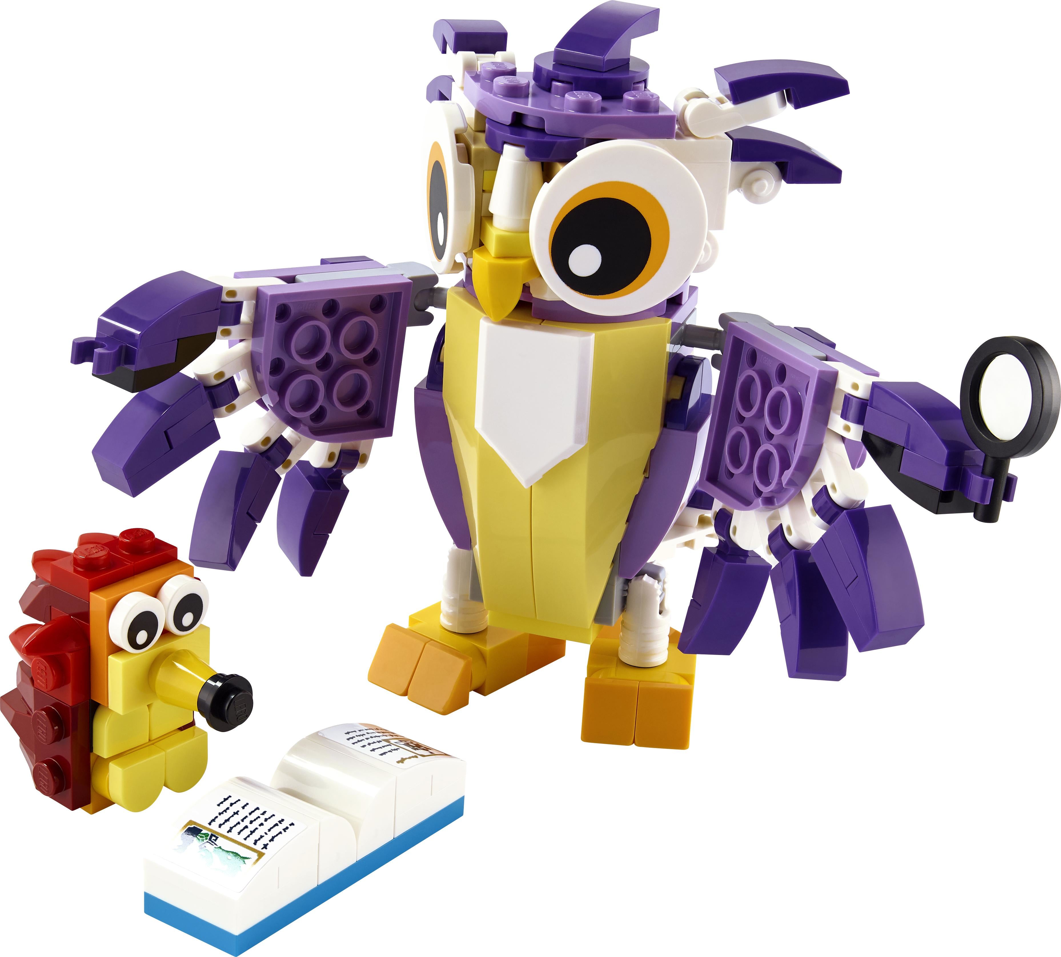 LEGO 31125 Creator 3in1 Fantasy Forest Creatures - Rabbit to Owl to Squirrel Brick Built Figures, Woodland Animal Toys Set for Kids