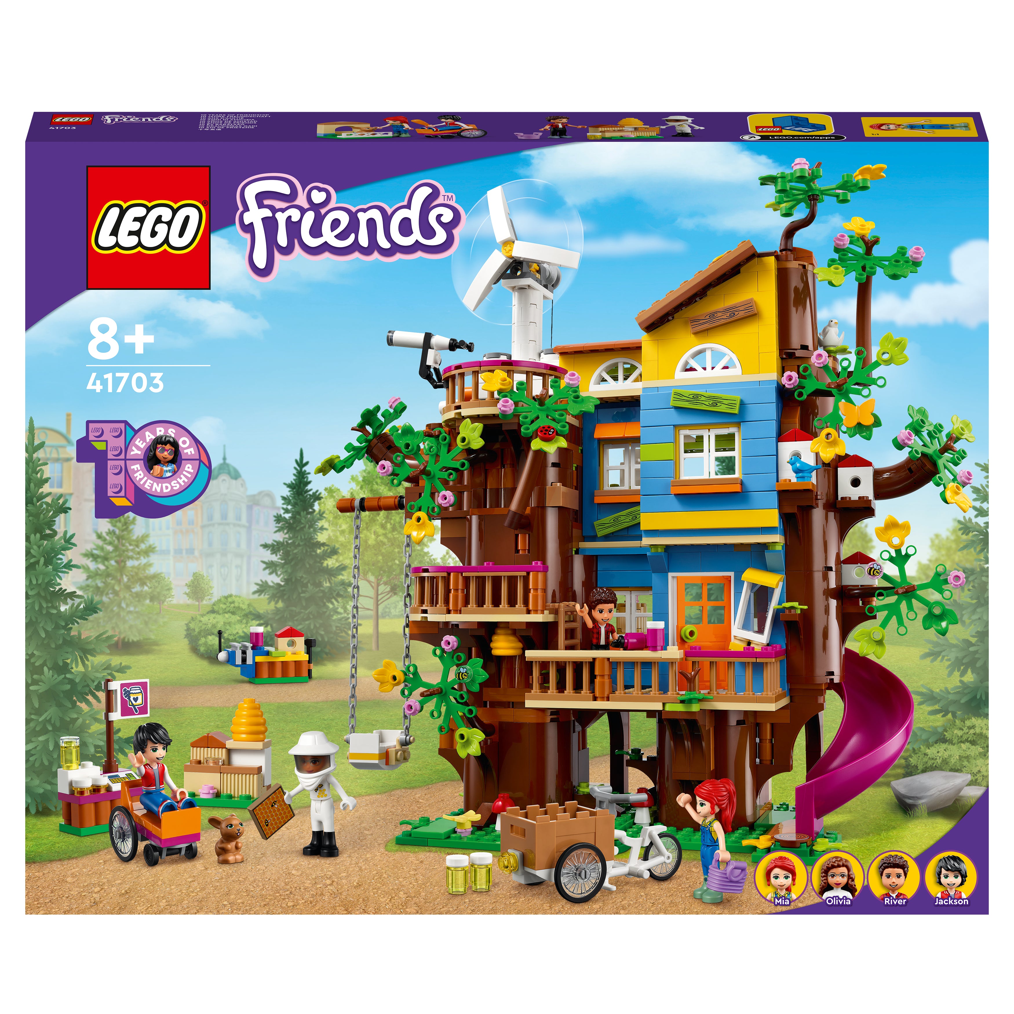 LEGO 41703 Friends Friendship Tree House Set with Mia and River Mini Dolls, Nature Eco Care Education Toy for Kids 8 Years Old, 2022 Summer Series