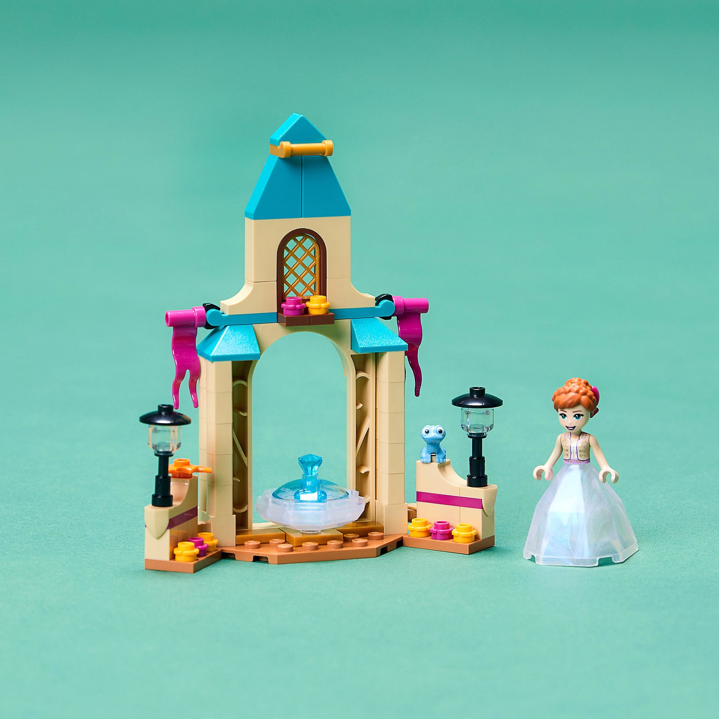 LEGO 43198 Disney Anna’s Castle Courtyard Diamond Dress Set, Buildable Princess Toy with Collectable Frozen 2 Mini Doll Figure