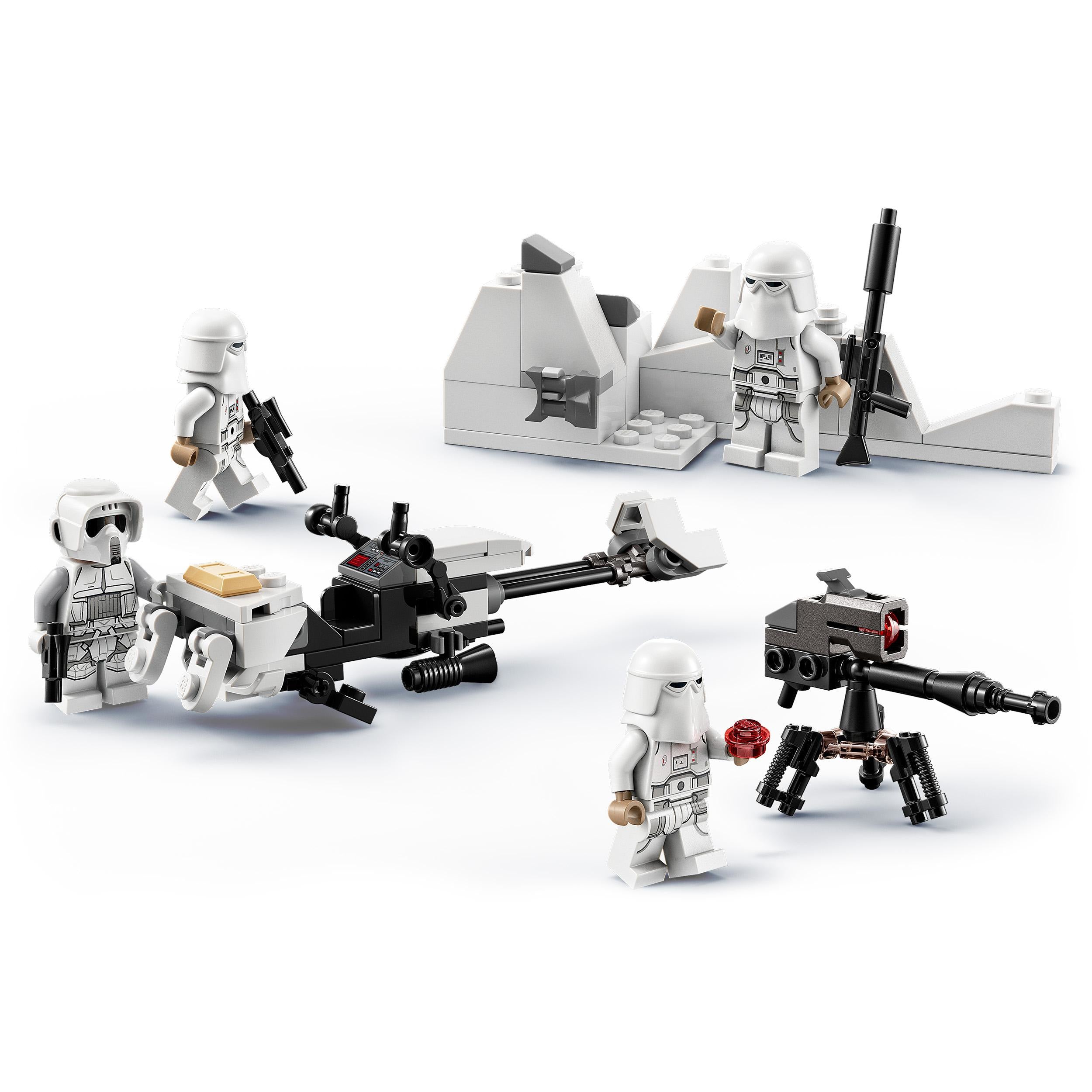LEGO 75320 Star Wars Snowtrooper Battle Pack Set with 4 Figures, Blaster Guns & Speeder Bike, Building Toy for Kids 6 Years Old