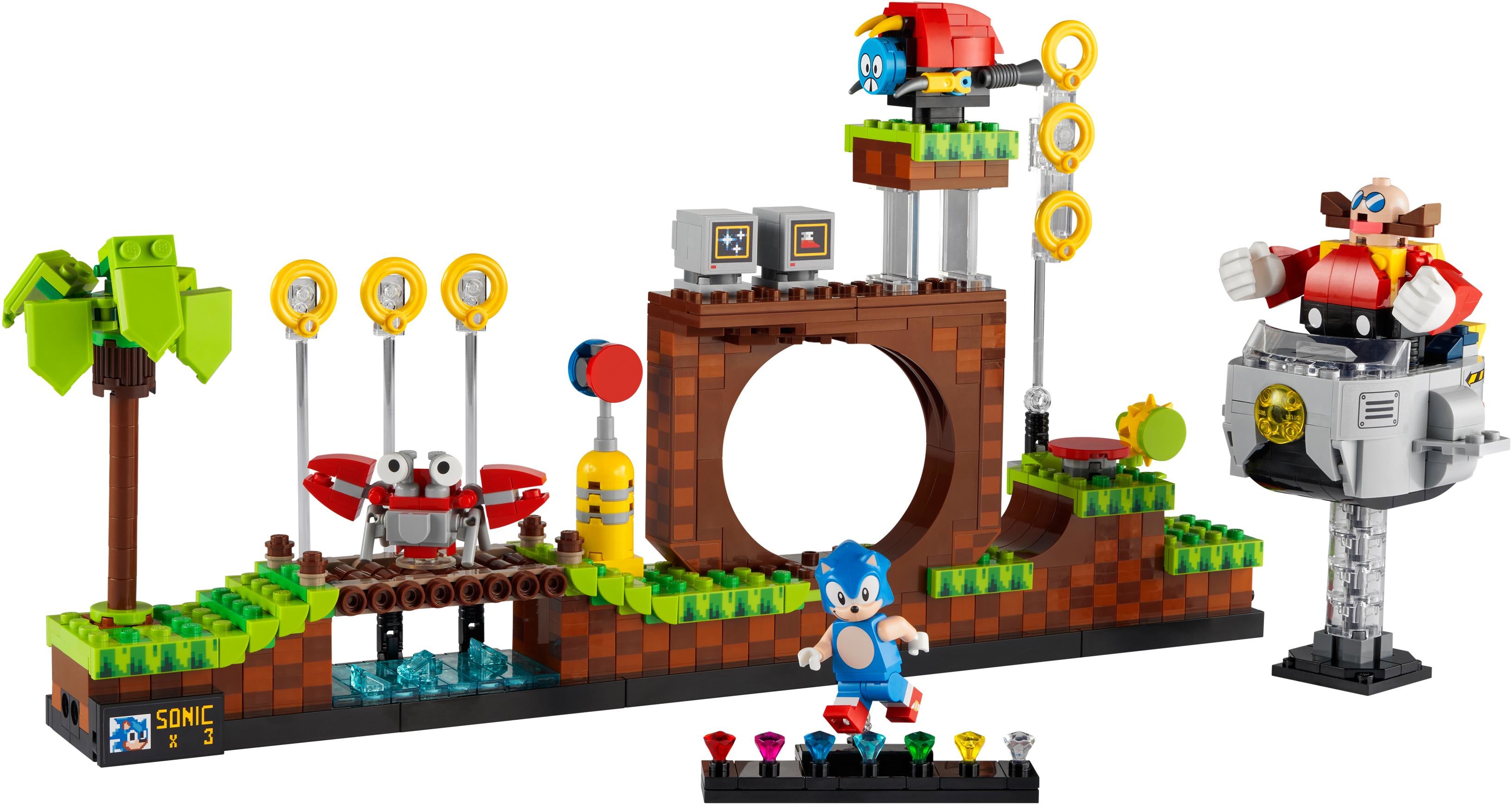 LEGO 21331 Ideas Sonic the Hedgehog – Green Hill Zone Set with Dr. Eggman Figure and Eggmobile, Nostalgic 90's Gift Idea for Adults
