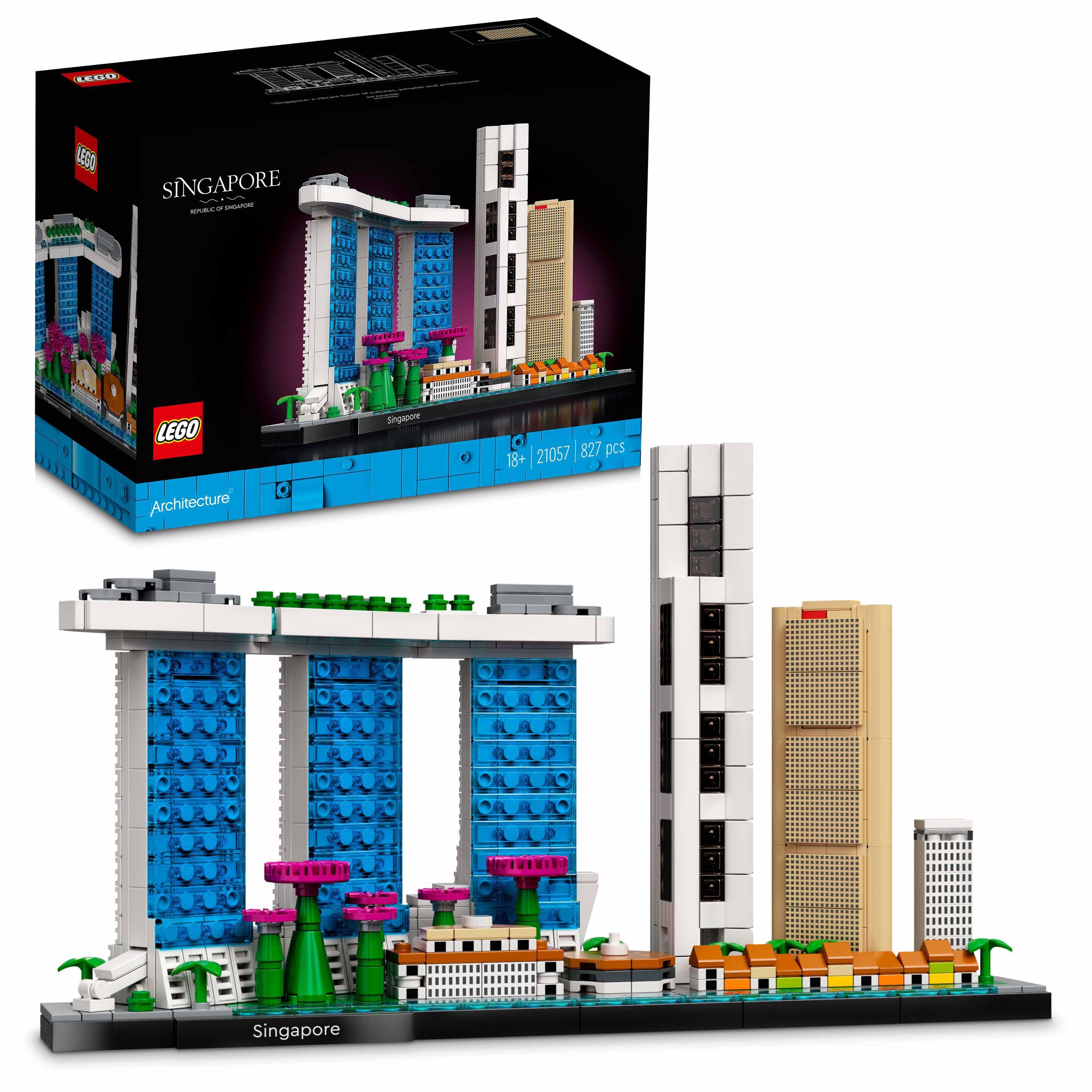 LEGO 21057 Architecture Singapore Model Building Set for Adults, Skyline Collection, Collectible Crafts Construction, Home Décor Gift Idea