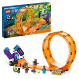 LEGO 60338 City Stuntz Smashing Chimpanzee Stunt Loop with Flywheel Toy Motorbike, Ramp, Chimp Prop and 3 Minifigures, Gift for Kids Aged 7 Plus