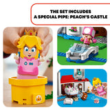 LEGO 71408 Super Mario Peach’s Castle Expansion Set, Buildable Game Toy for Kids with Time Block plus Figures, to Combine with Starter Course