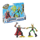 Marvel Avengers Bend and Flex Thor Vs. Loki Action Figure Toys, 6-Inch Flexible Figures, For Kids Ages 4 And Up - Mod: HSBF02455L0
