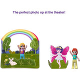 Polly Pocket Un-Box-It Popcorn Playset, Movie Theater Theme, 2 Dolls, 15+ Surprises - Mod: GVC96