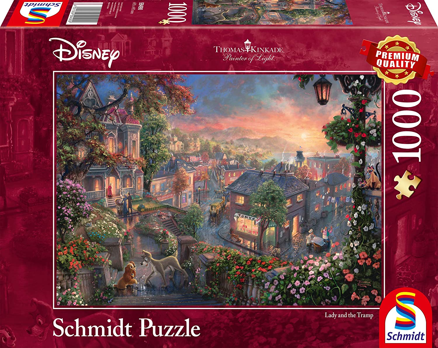 Schmidt Thomas Kinkade: Disney - Lady and the Tramp Jigsaw Puzzle (1000-Piece)