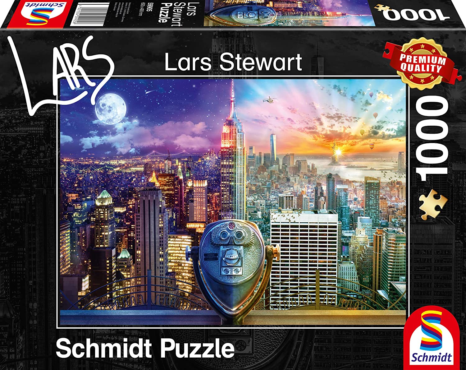 Schmidt CGS_59905 Lars Stewart New York Night & Day (1000pc) Puzzle, Multicolor