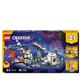 LEGO 31142 Creator 3in1 Space Roller Coaster to Drop Tower or Merry-Go-Round Set, Fairgound Ride Models, Building Toy with Space Rocket, Planets and Light Up Bricks