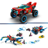 LEGO 71458 DREAMZzz Crocodile Car Toy 2in1 Set, Build a Dream Monster Truck or Croc Car Vehicle, Includes Cooper, Jayden and Night Hunter Minifigures, Gift for Kids, Boys and Girls Aged 8+