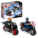 LEGO 76260 Marvel Black Widow & Captain America Motorcycles, Avengers Age of Ultron Set with 2 Superhero Motorbike Toys for Kids, Boys, Girls Aged 6 and Up