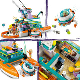 LEGO 41734 Friends Sea Rescue Boat Toy Playset with Dolphin Animal Figures and Submarine, Eco Educational Set, Animal Care Gift for Kids, Girls, Boys 7 Plus Years Old