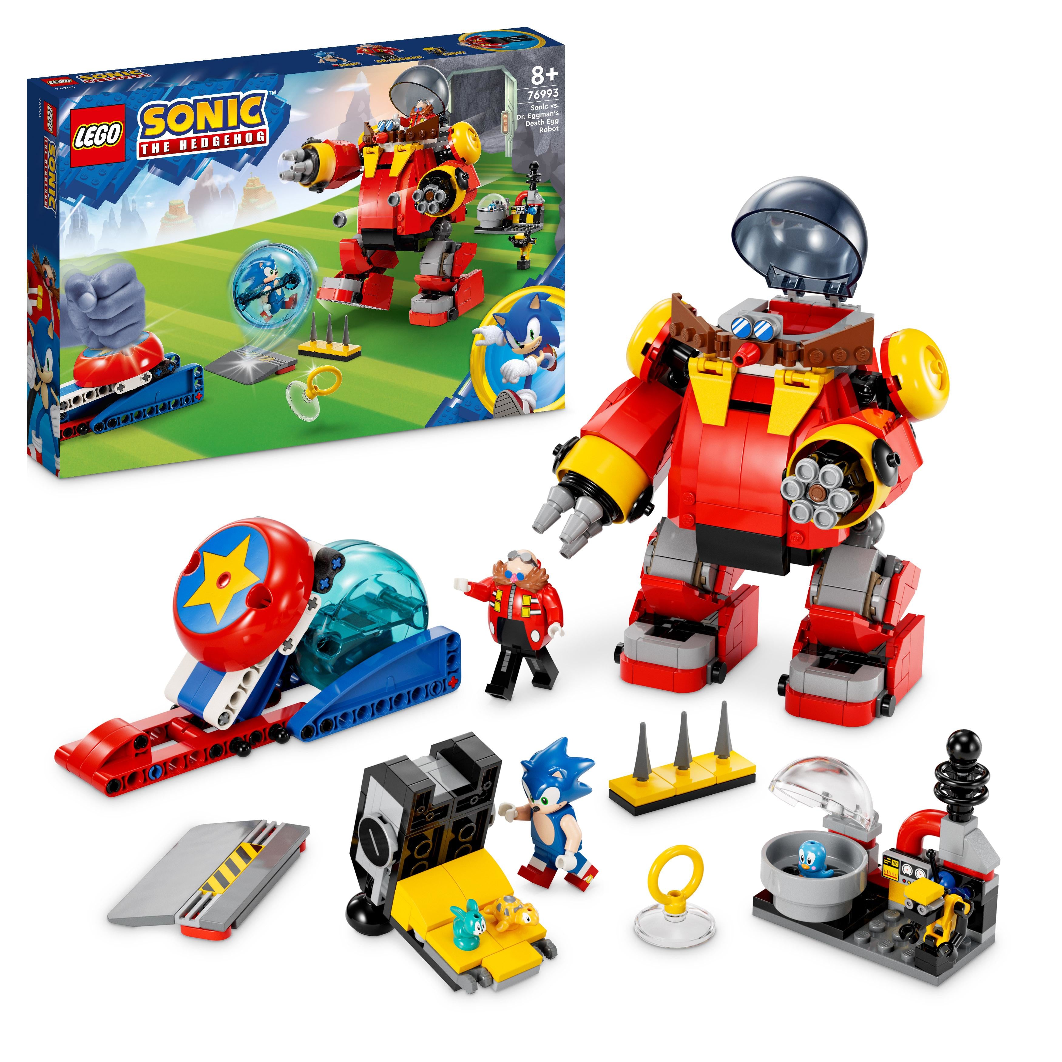 LEGO 76993 Sonic the Hedgehog Sonic vs. Dr. Eggman's Death Egg Robot Toy for Kids with Sonic’s Speed Sphere and Launcher Plus 6 Characters, Gift for Boys and Girls