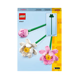LEGO Creator Lotus Flowers Set, Bouquet Building Kit for Girls, Boys and Flower Fans, Build 3 Artificial Flowers to Display at Home as Bedroom or Desk Decoration, Valentines Day Gift Idea 40647