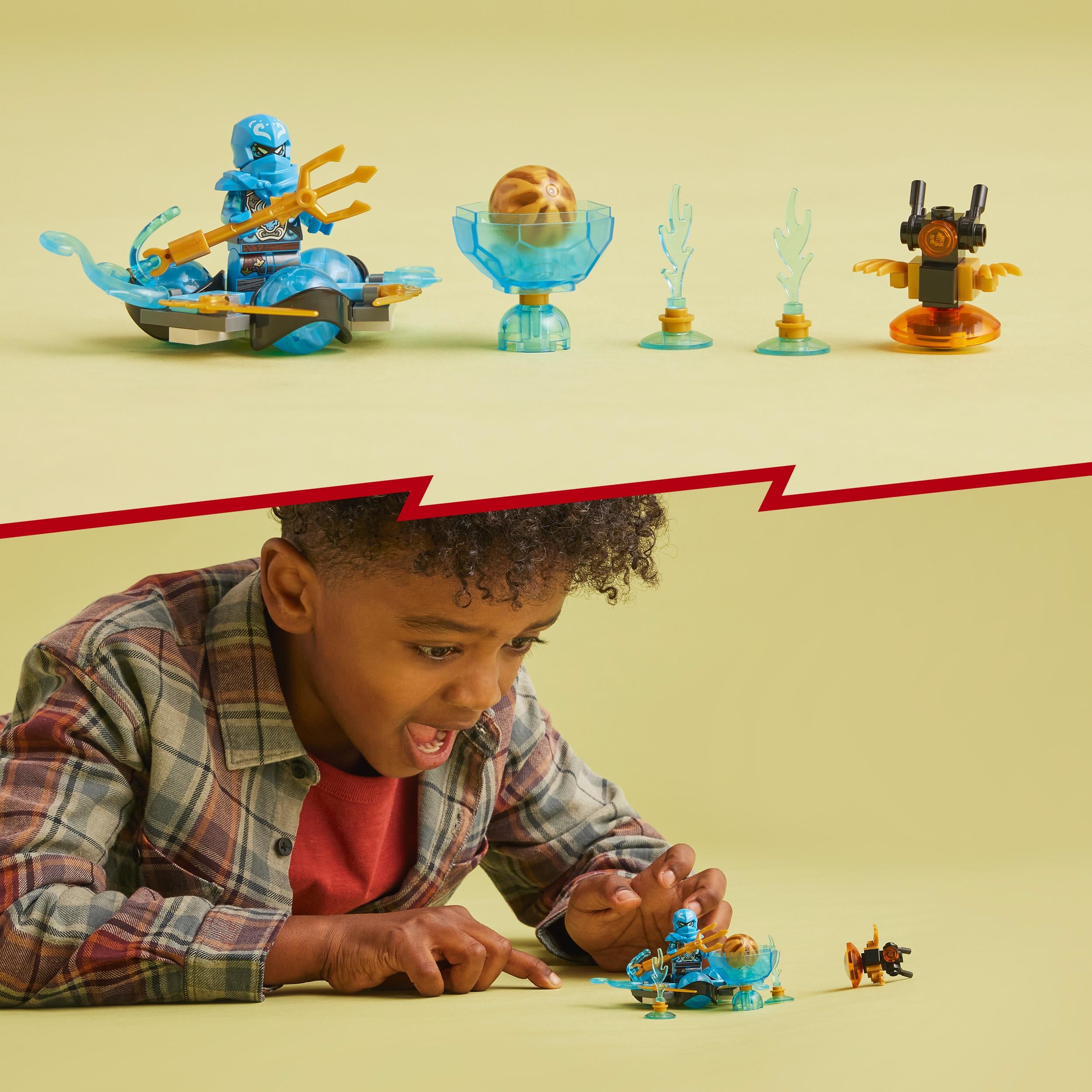 LEGO 71778 NINJAGO Nya's Dragon Power Spinjitzu Drift Set, Collectible Ninja Spinning Toys for Kids 6 Plus Years Old to Perform Tricks, with Nya Minifigure, Small Gift Idea