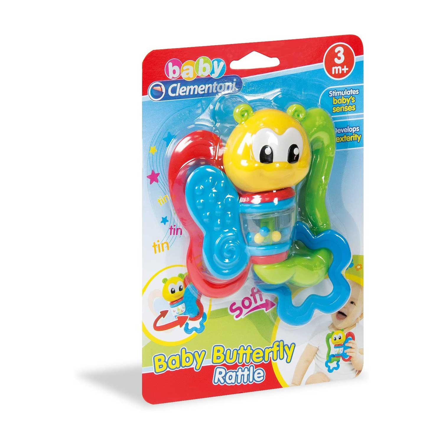 CLEMENTONI - Baby Butterfly Rattle - Mod: CLM17159