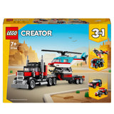 LEGO Creator 3in1 Flatbed Truck with Helicopter Toy to Propeller Plane and Fuel Lorry to Hot Rod and SUV Car Toys for 7 Plus Year Old Boys, Girls and Kids who Love Cool Vehicles, Gift Idea 31146