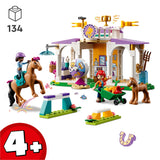LEGO 41746 Friends Horse Training Pony Stable Set with 2 Toy Horses, Aliya and Mia Mini-Dolls, Animal Care Gift for Kids, Girls and Boys Aged 4 Plus