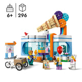 LEGO 60363 City Ice-Cream Shop Toy for 6+ Year Olds with Cart Bike and 3 Minifigures, Birthday Gift for Boys, Girls, Kids, 2023 Set