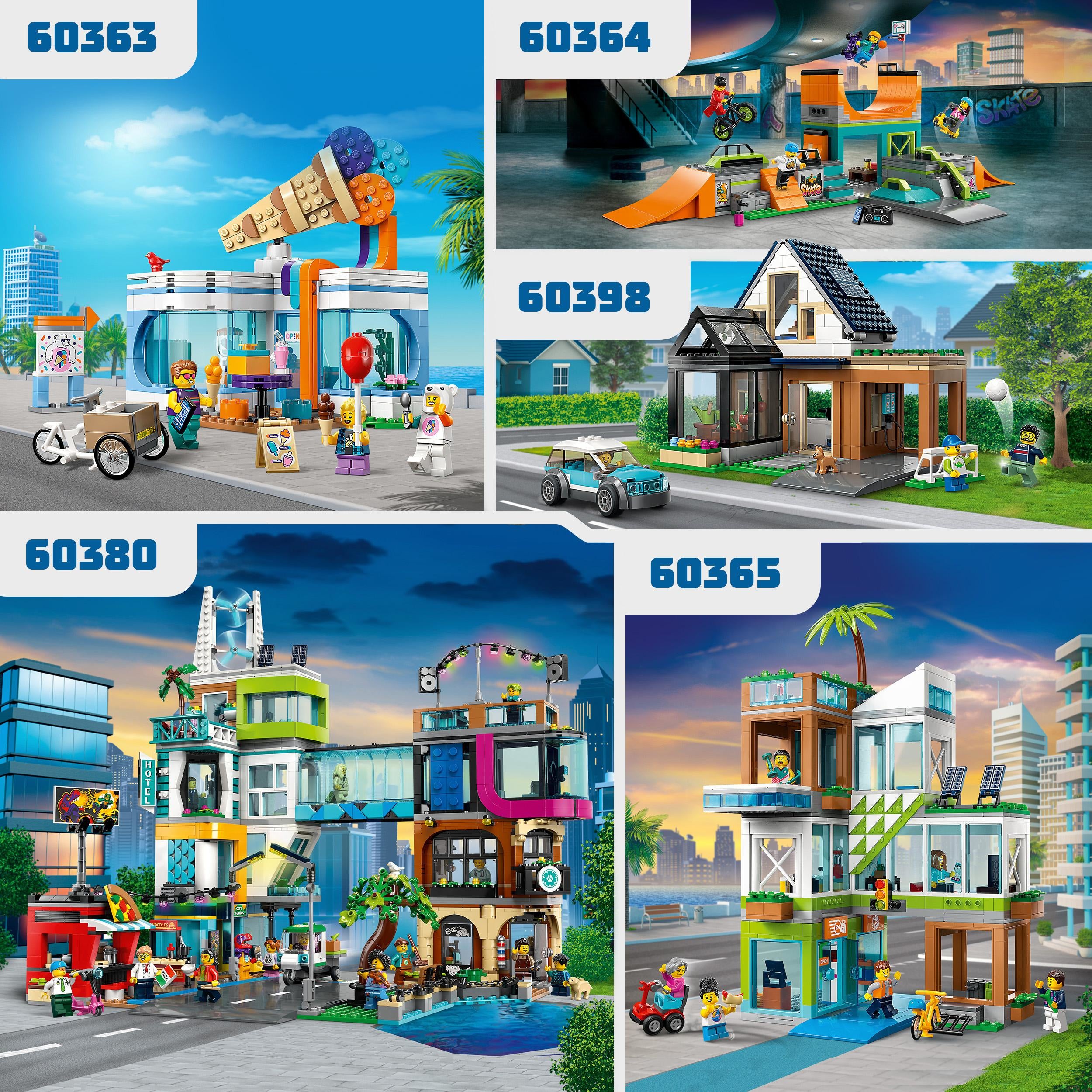 LEGO 60398 City Family House and Electric Car Set, Modern Dolls House Modular Building Model Kit with Toy Car, Minifigures and Puppy Figure, Toys for 6 Year Old Kids, Boys, Girls