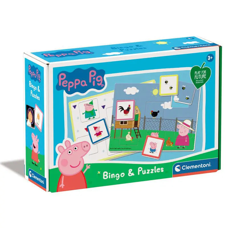 Clementoni bingo-peppa pig educational ages 3, sustainable game (16351), multicolor
