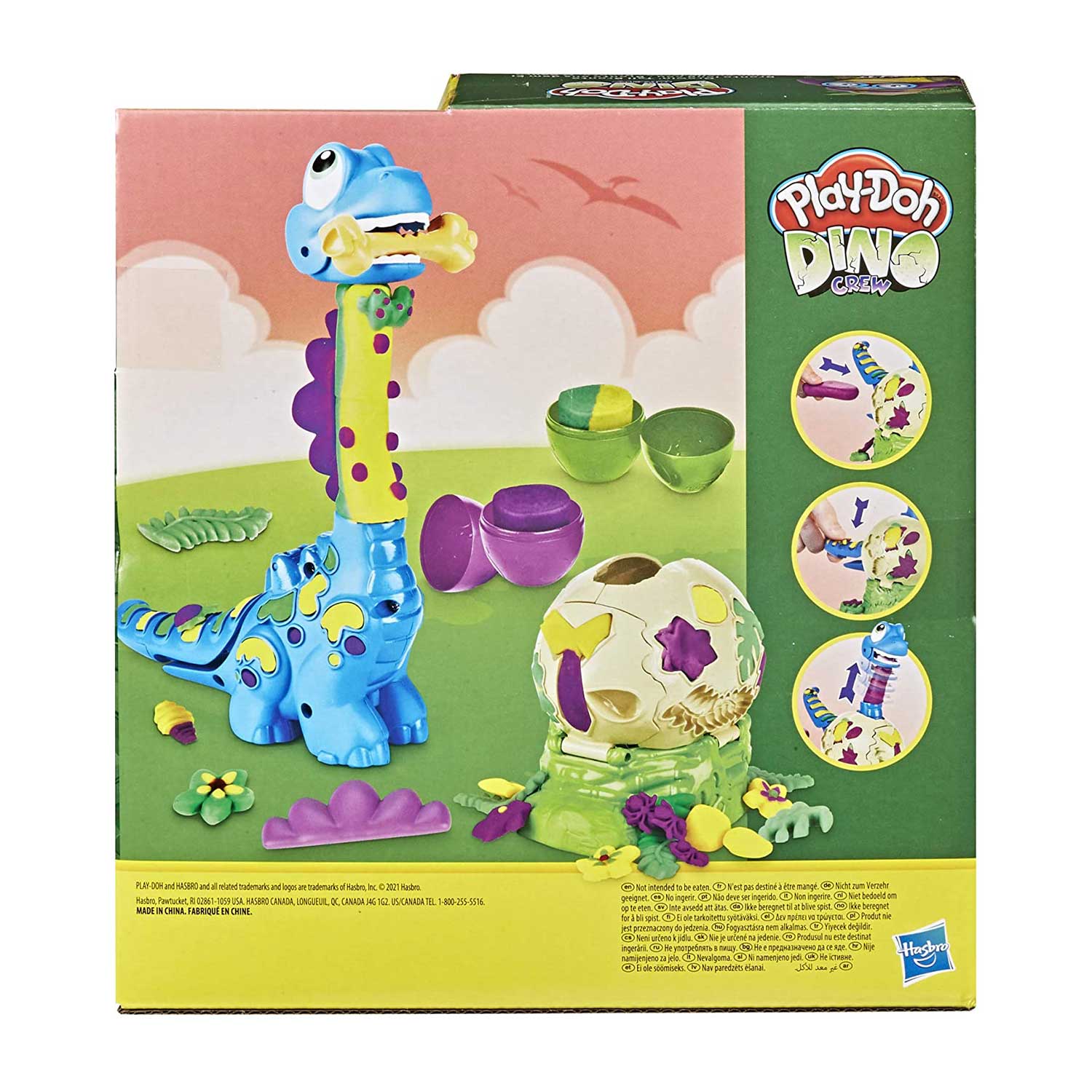 Play-Doh Dino Crew Growin' Tall Bronto Toy Dinosaur for Kids 3 Years and Up with 2 Play-Doh Eggs - Mod: HSBF15035L0