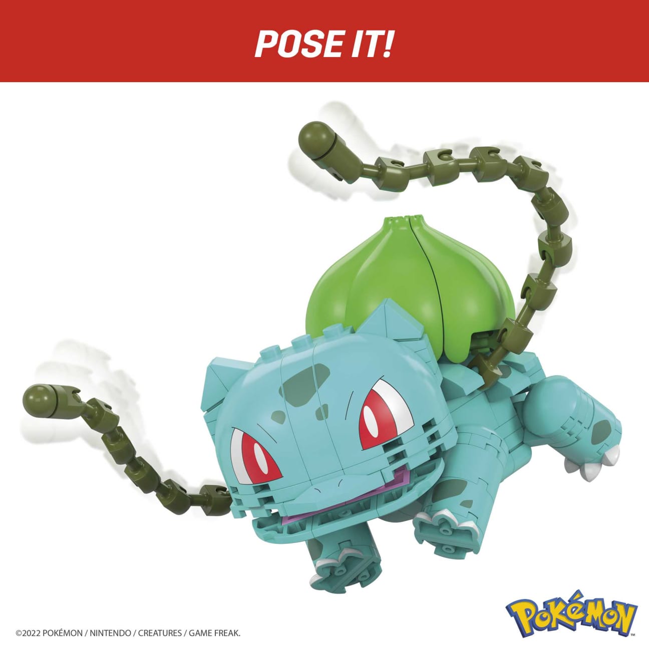 MATTEL  - Mega construx pokemon bulbasaur, 175 bricks and pieces, over 4-inches tall, ages 7+, gvk83